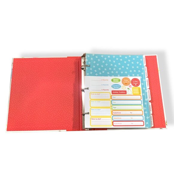 Hallmark Recipe Binder Organizer Divider Tabs & Fill-In Recipe Pages Foodie - Picture 4 of 8